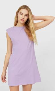 Stradivarius Платье С Подплечниками Женская Коллекция Multicolor M