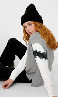 Stradivarius Трикотажный Топ Женская Коллекция Пестро-Серый M
