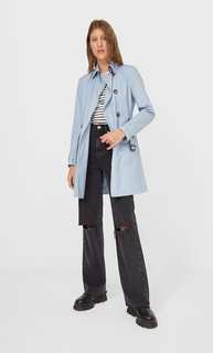Stradivarius Базовый Тренч Женская Коллекция Небесно-Голубой Xl