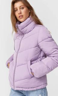 Stradivarius Стеганая Куртка С Высоким Воротником Женская Коллекция Multicolor S