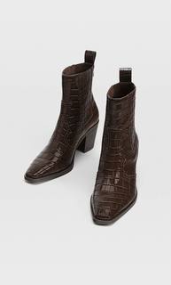 Stradivarius Ботильоны В Стиле Кантри С Тиснением Женская Коллекция Цвет Кожи 36