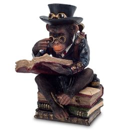 Статуэтка в стиле Стимпанк "Обезьяна с книгой" Veronese