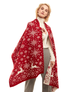 Палантин женский Scandica Flying Deer вишнево-молочный