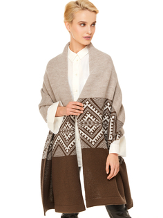 Палантин женский Scandica Cross светло-бежевый/кофейный