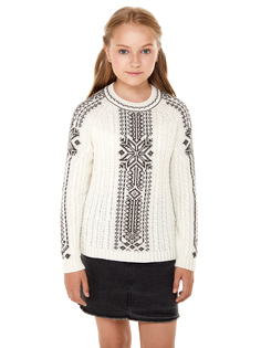 Джемпер детский Scandica, 800JUR007-31201TG, молочный/серо-коричневый, 140-146