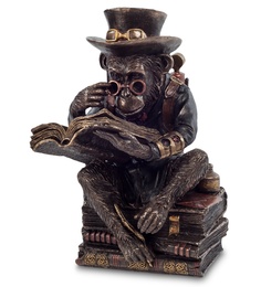 Статуэтка в стиле Стимпанк "Обезьяна с книгой" Veronese