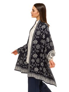 Палантин женский Scandica Flourish темно-синий