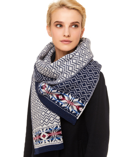 Шарф женский Scandica Astrid белый/ярко-синий