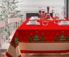 Скатерть Зеленые ёлочки, размер: 145 х 220 Сирень