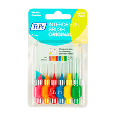 Ершик для зубов TePe Interdental Brush Original размеры 0-5, микс 6 шт, Швеция
