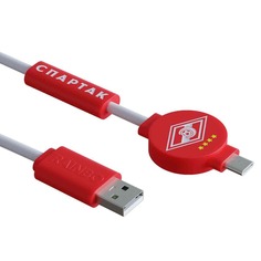 Зарядный/интерфейсный кабель Питон Type C, красно-белый, 1 метр Spartak