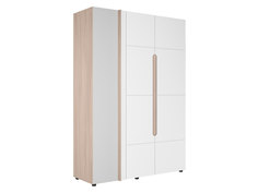 Шкаф распашной угловой Палермо Ясень Шимо Светлый/Белый глянец, Без зеркала СТИЛЬ МК ООО