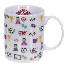 Кружка керамическая в подарочной упаковке, белый, 330 мл Spartak