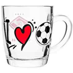 Кружка стеклянная ФК Спартак-Москва в подарочной упаковке, прозрачный, 350 мл Spartak