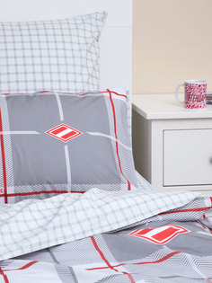 Комплект постельного белья Spartak Сила сатин красно-белый, размер 2 сп., 2 нав. 50х70