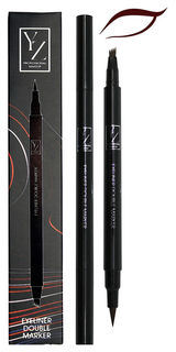 Подводка для глаз YLLOZURE Eyeliner Double Marker brown 2 г