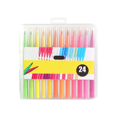 Набор цветных фломастеров на водной основе, 24 шт, 18х14х4 см, little Rainbow LR-SET-05