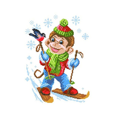 Канва с рисунком Матренин посад Обезьянка 28*34см 1721