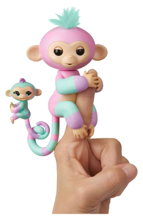 Интерактивная игрушка Обезьянка Эшли FingerLings с малышом 12 см 3542M