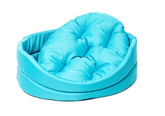 Лежанка для кошки, собаки Dog Fantasy ПВХ 34x42x14см с подушкой голубой