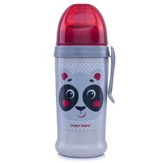 Поильник-непроливайка Canpol Babies спортивный с трубочкой, 350 мл, панда, бежевый