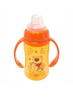 Поильник Canpol Babies с силиконовым носиком и ручками, 320 мл, оранжевый