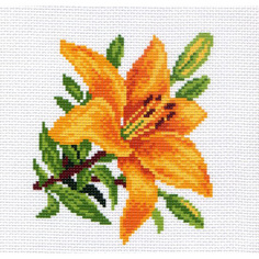 Канва с рисунком Матренин посад Лилия 16*20 см (10*12 см) 513-1