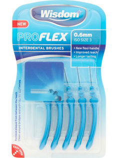 Набор Wisdom, цилиндрические ершики 0,6мм с гибкой ручкой 5шт