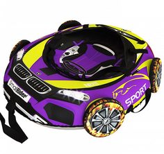 Тюбинг Small Rider Snow Tubes 4 Машинки XL желто-фиолетовый