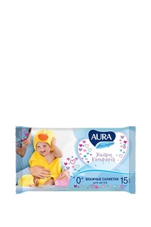 Влажные салфетки детские 15шт Aura