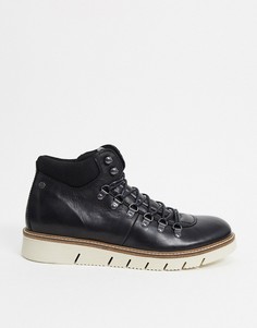 Черные походные ботинки из искусственной кожи с подошвой контрастного цвета Jack & Jones-Черный