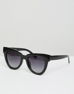 Черные солнцезащитные очки в крупной оправе Glamorous-Черный
