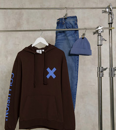 Коричневый худи с логотипом COLLUSION Unisex
