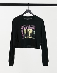 Лонгслив с фотопринтом Vans-Черный