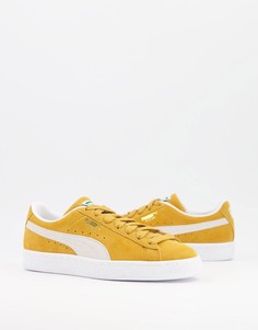 Классические замшевые кроссовки золотистого цвета PUMA-Золотистый
