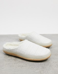 Кремовые вязаные слиперы с пушистой подкладкой Toms Ivy-Белый
