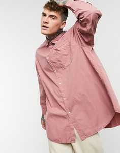 Пыльно-розовая удлиненная рубашка в стиле oversized ASOS DESIGN-Розовый