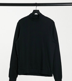 Черный свитшот из органического хлопка с высоким воротником ASOS DESIGN Tall