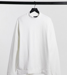 Белый свитшот из органического хлопка с высоким воротником ASOS DESIGN Plus