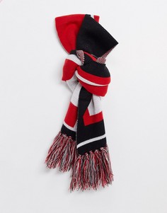 Черно-красный шарф с логотипом Hunter Original-Многоцветный