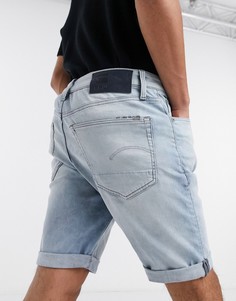 Узкие джинсовые шорты G-Star 3301-Голубой