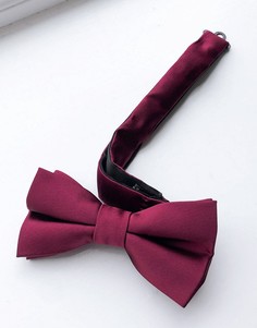 Темно-малиновый бархатный галстук-бабочка Moss London-Красный