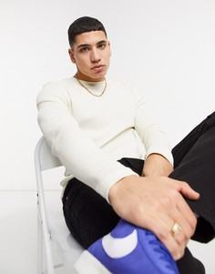 Светло-серый облегающий лонгслив из вафельного хлопка ASOS DESIGN