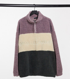 Плюшевый oversized-свитшот в стиле колор блок ASOS Dark Future Plus-Многоцветный