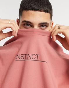 Бледно-розовая футболка в стиле oversized с текстовым принтом ASOS DESIGN-Розовый