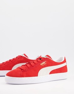 Классические красные замшевые кеды Puma-Красный