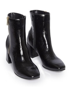 Черные ботильоны на каблуке с молнией Miss Selfridge-Черный