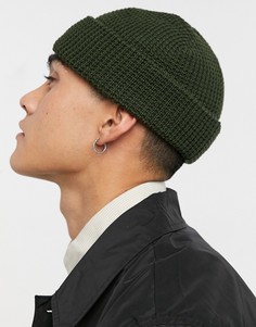 Темно-зеленая шапка-бини Weekday Lotus-Зеленый