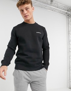 Черный свитшот с круглым вырезом и логотипом Jack & Jones Core