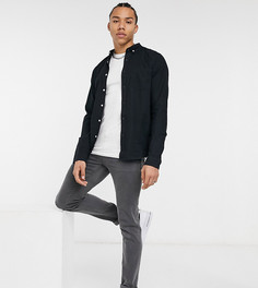 Черная оксфордская рубашка зауженного кроя из органического хлопка ASOS DESIGN Tall-Черный